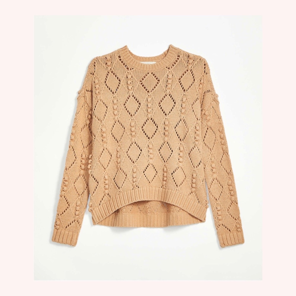 LOFT Petite Bobble Drop Shoulder Sweater